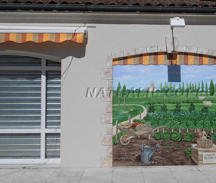 Trompe l'oeil devanture commerce - Nathalie Coppolani Artiste peintre La Rochelle