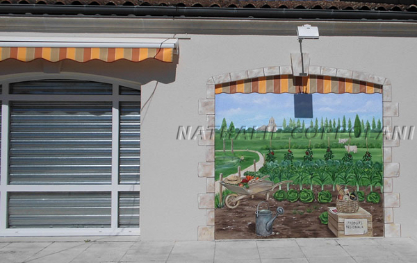 Trompe l'oeil devanture commerce - Nathalie Coppolani Artiste peintre La Rochelle