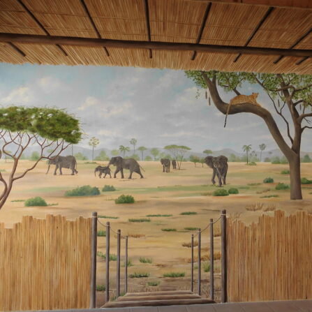 Peinture murale Savane sous le porche d'un particulier - Nathalie Coppolani Artiste peintre La Rochelle